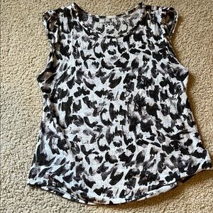 100% linen LOFT Black and White Tank Top